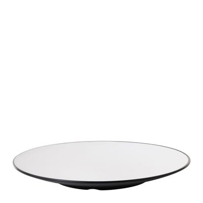 PLATE RND WHT/BLK 30CM MELAMINE COUCOU