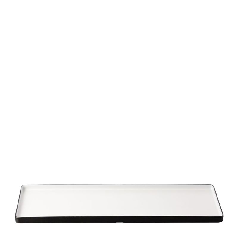 PLATE WHT/BLK 50X18CM MELAMINE COUCOU