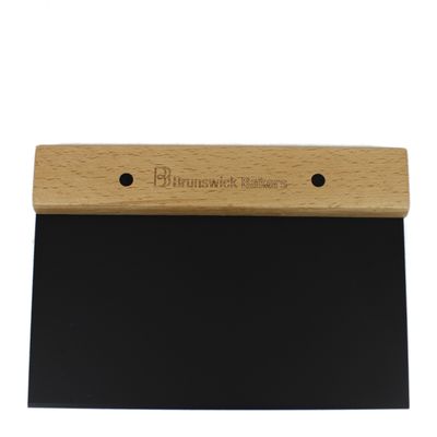 DOUGH SCRAPER BLK S/ST WOOD HNDL 20X14CM