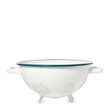 COLANDER ENAMEL WHT W/GRN RIM 24CM