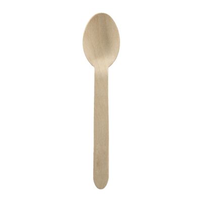 UNBRANDED 160MM WOODEN SPOON, BIOPAK