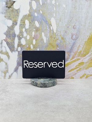 RESERVED SIGN RECT NAVY W/STONE BASE