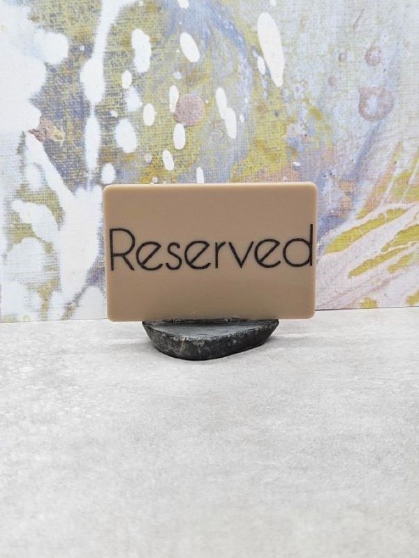 RESERVED SIGN RECT BROWN W/STONE BASE