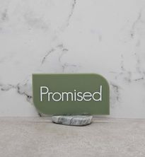 PROMISED SIGN RECT SAGE W/STONE BASE