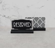 RESERVED SIGN SILVER MIRROR ART DECO