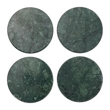 COASTERS GREEN MARBLE/GOLD SET-4, C&CO