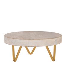 STAND WHITE M/WOOD W/METAL LEGS 200X90MM