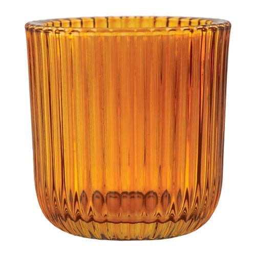 VOTIVE RIBBED AMBER 9CM/250ML