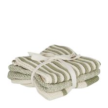 COTTON DISHCLOTH SET-3 ASST MOSS,