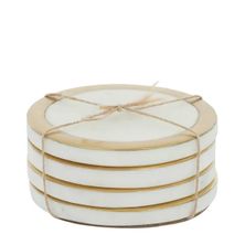 COASTERS MARBLE BRASS  SET4 WHT