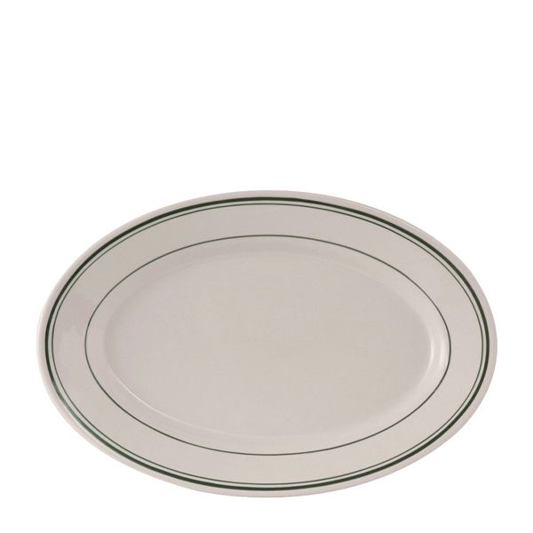 PLATE OVAL178MM GREEN BAY TUXTON TGB-033