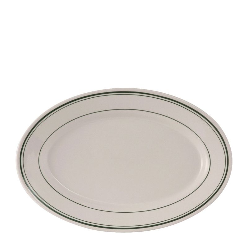 PLATE OVAL342MM GREEN BAY TUXTON TGB-039