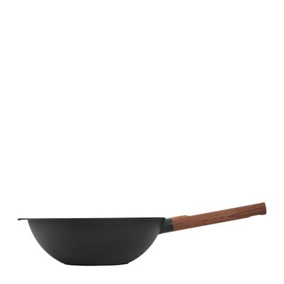 WOK 28CM INDUCT, ECO LITE WOOD HANDLE