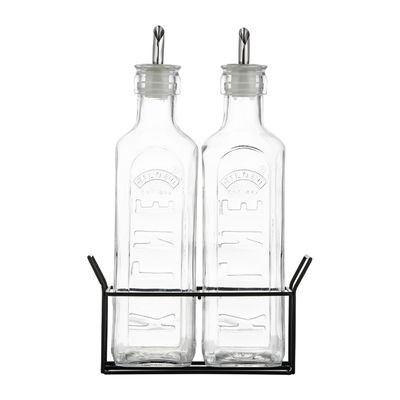 OIL BOTTLE SET-2 600ML W/POURERS, KILNER