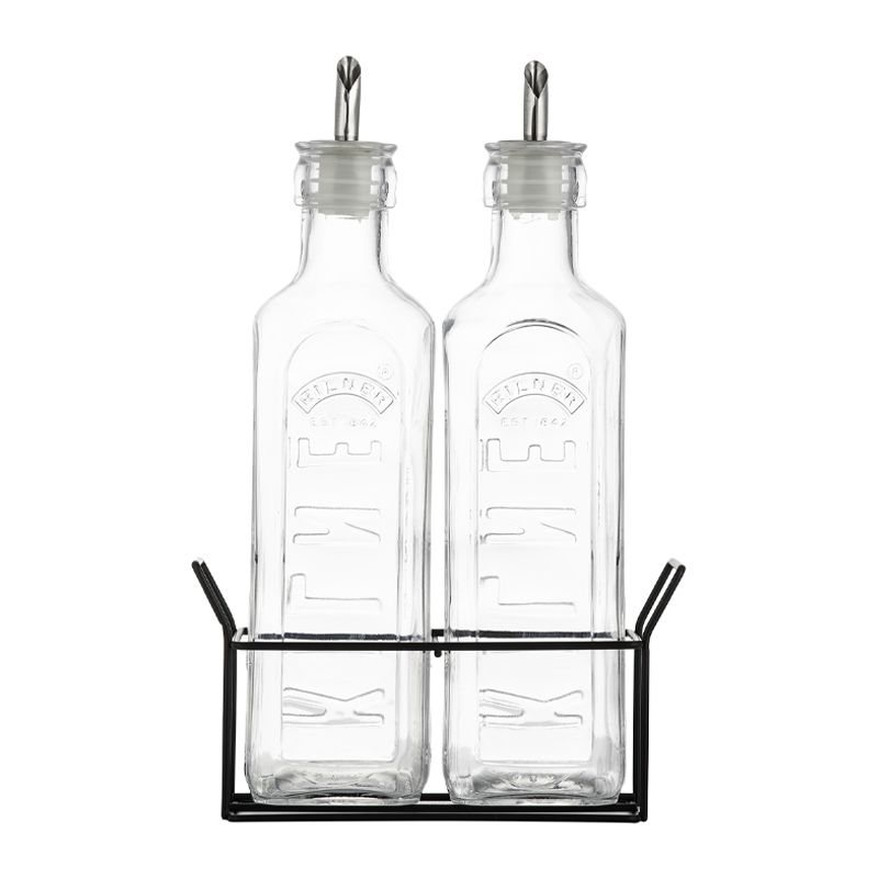 OIL BOTTLE SET-2 600ML W/POURERS, KILNER