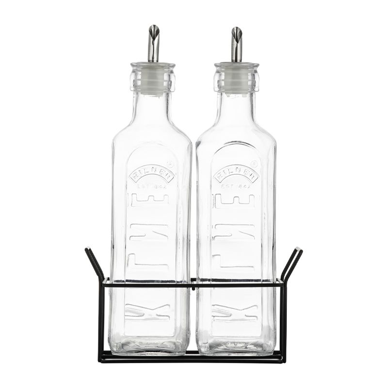 OIL BOTTLE SET-2 600ML W/POURERS, KILNER