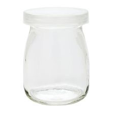 PUDDING JAR GLASS W/SOFT PE LID 100ML
