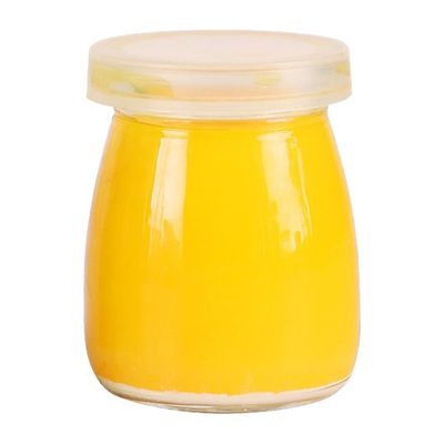 PUDDING JAR GLASS W/SOFT PE LID 100ML