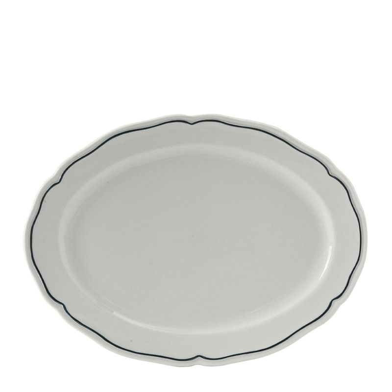 PLATE OVAL 270MM CHARLESTON BLUE BAND TUXTON SBH-104