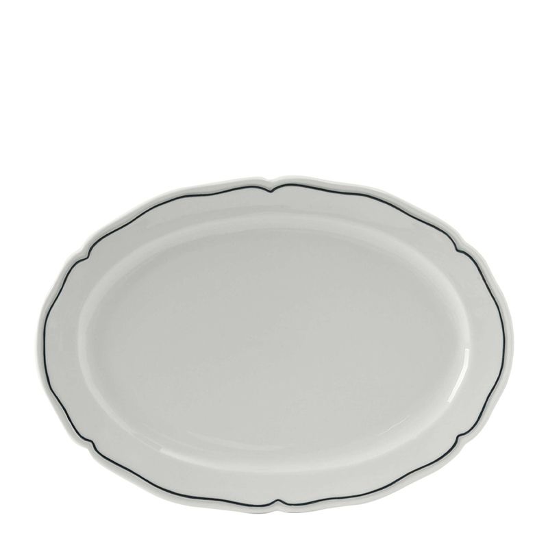 PLATE OVAL 320MM CHARLESTON BLUE BAND TUXTON SBH-124