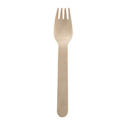 UNBRANDED 160MM WOODEN FORK, BIOPAK