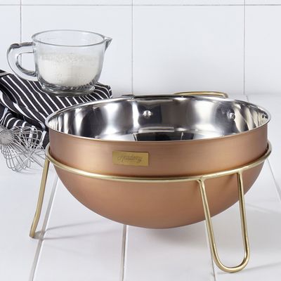 BOWL MIXING W/STAND COPPER 26X13CM/4.5LT