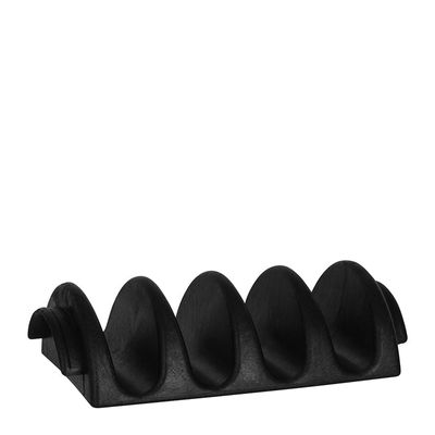 TACO HOLDER 4-COMP PP BLK, CI