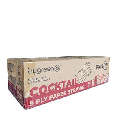 5 PLY COCKTAIL PAPER STRAW BLACK, AUSTRAW