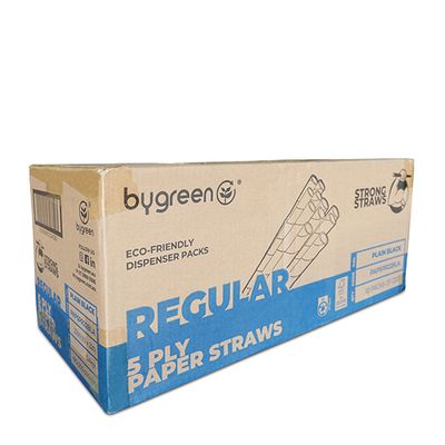 5 PLY PAPER STRAW BLACK 200MM, AUSTRAW