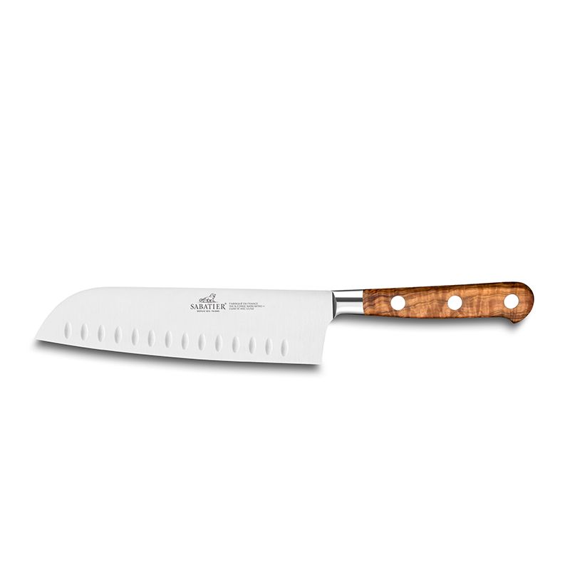 KNIFE SANTOKU 18CM, SABATIER OLIVE WOOD