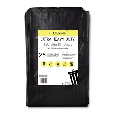 GARBAGE BAG 120LT 25PCE/4CTN HEAVY DUTY