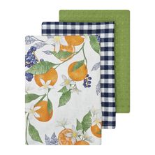 TEA-TOWEL 3PK MULTI, ORANGE