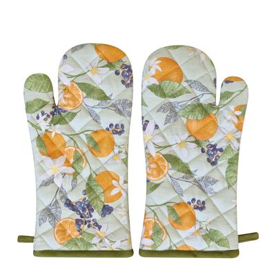 OVEN MITT 2PK SEAFOAM/OLIVE, ORANGE