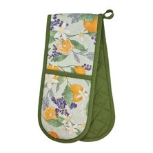 DOUBLE OVEN GLOVE SEAFOAM/OLIVE, ORANGE