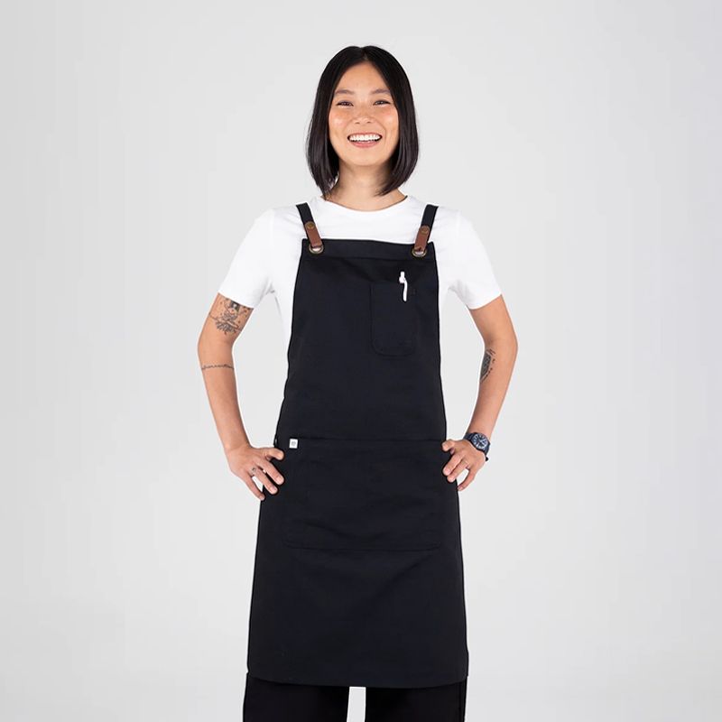 APRON BIB BLACK, LUCA