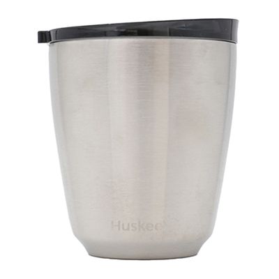 CUP & LID 8OZ BRUSHED STEEL HUSKEE STEEL