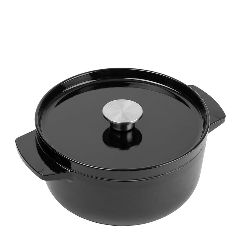 CASSEROLE RND BLACK 22CM/3.3LT K/AID