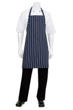 APRON NAVY/WHITE STRIPE BIB NO POCKETS