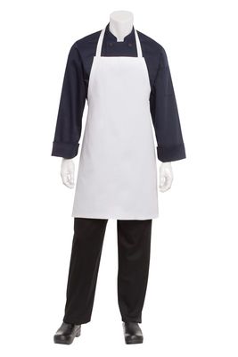 APRON BIB WHITE P/COTTON