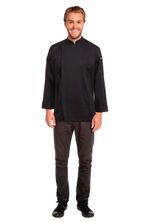 CHEF JACKET BLK ZIPPER L/SL-XL-HARTFORD