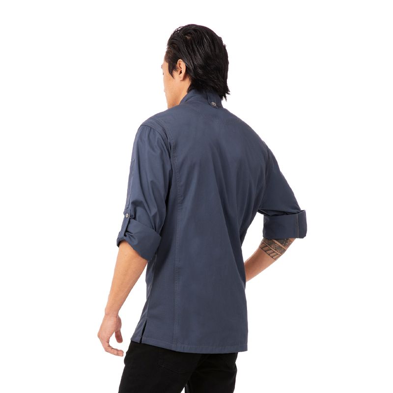 CHEF JACKET BLUE ZIPPER L/SL-XL-HARTFORD