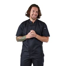 CHEF JACKET BLACK S/SL-L-SPRINGFIELD