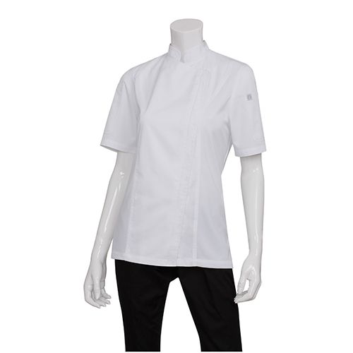 CHEF JACKET WHT S/SL WOMENS-M-S/FIELD