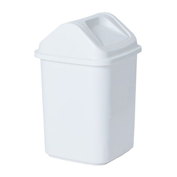 BIN SWING TOP RECT WH PLASTIC 20L COMPASS