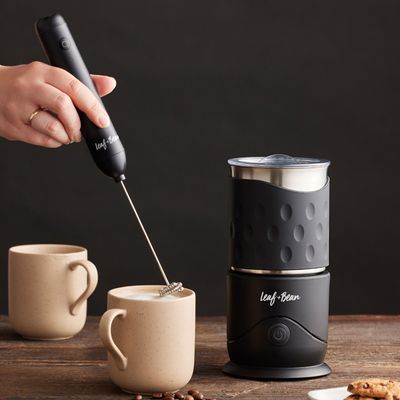 MILK FROTHER 2 IN 1 W/STAND, LEAF & BEAN