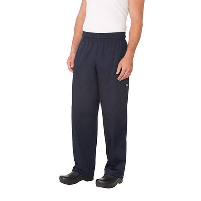 CHEF PANT BLACK LRG POLY COTTON