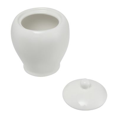 BOWL SUGAR W/LID, WHITE BASICS