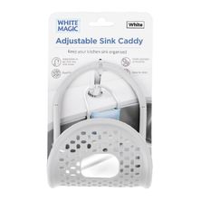 SINK CADDY ADJUSTABLE WHITE 11X26CM, WHITE MAGIC