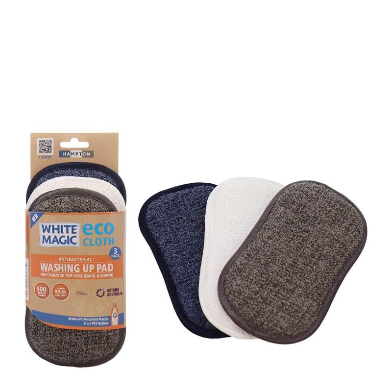 WASH UP PAD 3PACK HAMPTON, WHITE MAGIC