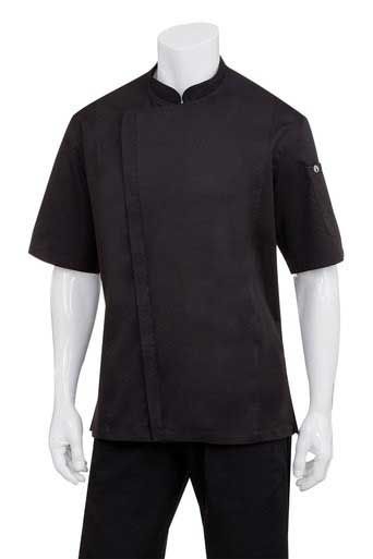 CHEF JACKET BLACK TUNIC S/SL-L-CANNES